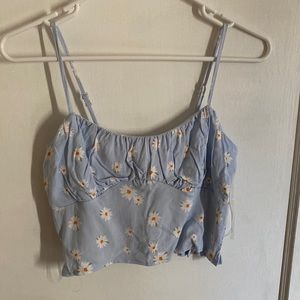 Pacsun Blue Floral Tank Top